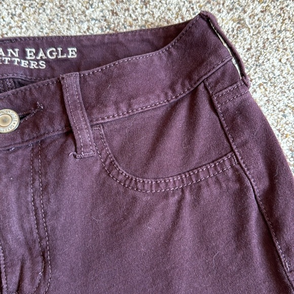 American Eagle Maroon Jeggings Size 4 Regular - Picture 3 of 6